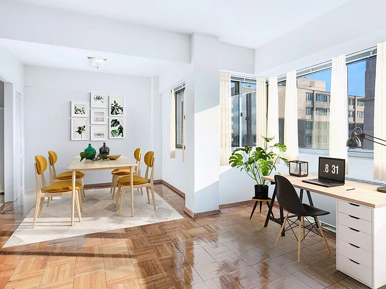 Living and dining area (virtually staged)