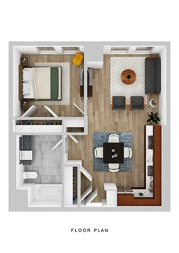 Floor plan One Bedroom One Bath