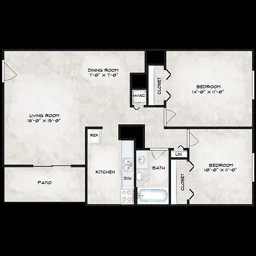 Floor plan 2 Bedroom