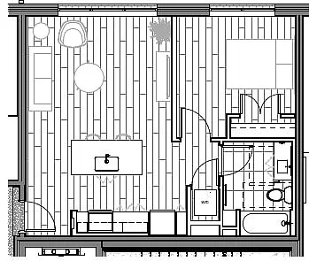 Floor plan 1 Bedroom, 1 Bathroom