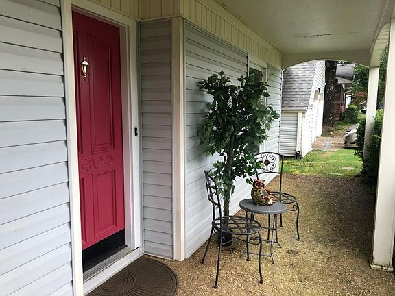 Close-up view of front porch.
