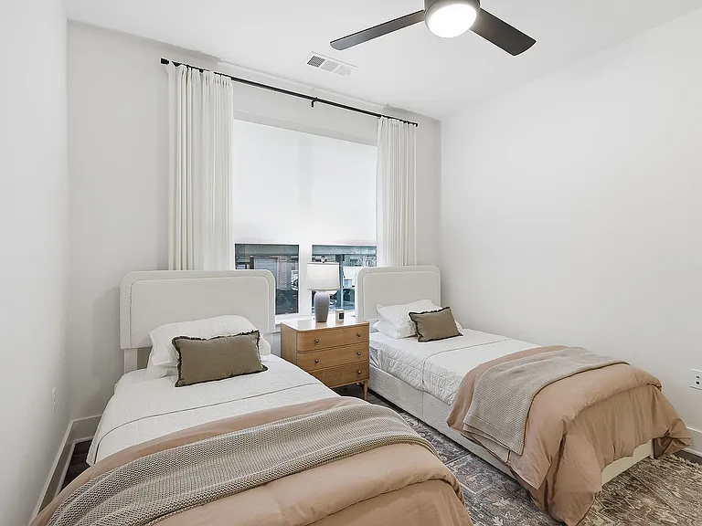 Bright and cozy bedroom with a clean, modern design