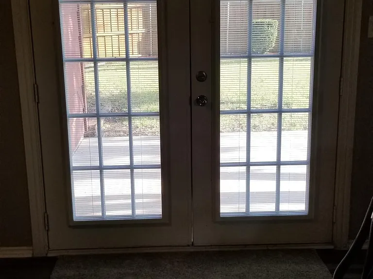 double doors to back yard- off living room