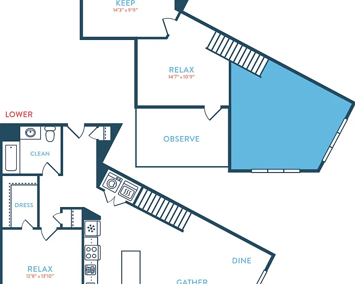1322 Berkeley A4 Loft Floorplan Diagram