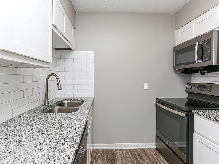 Granite counters in kitchen