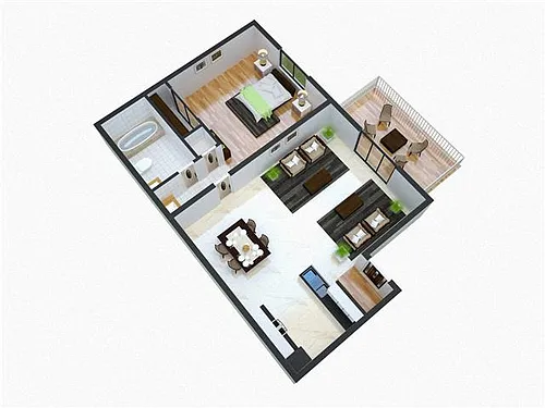 Floor plan 1 Bed/ 1 Bath