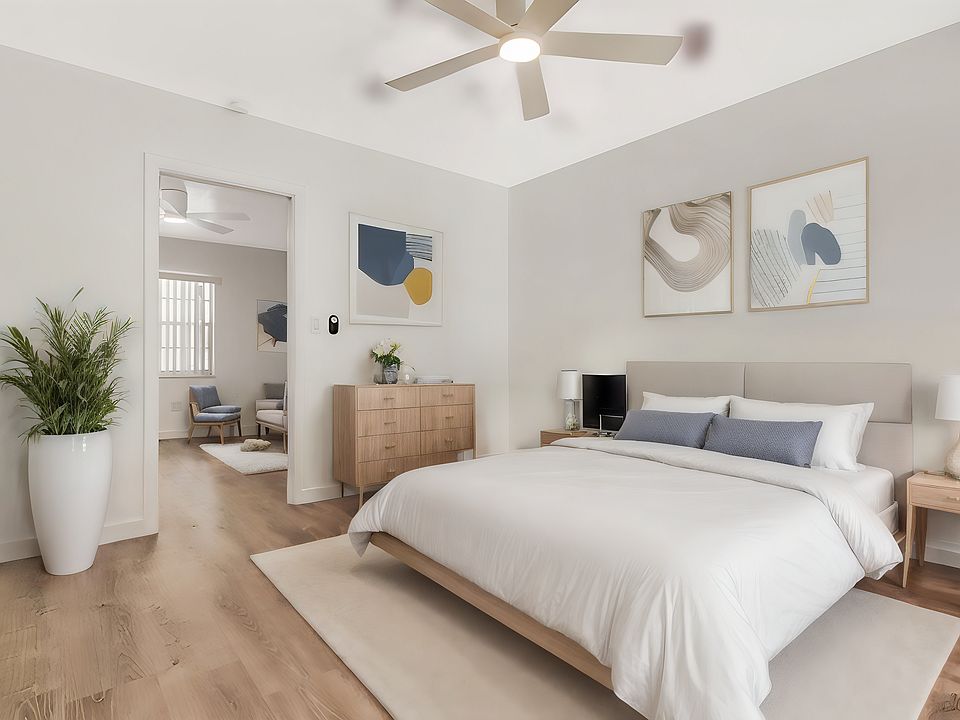 Bedroom staged