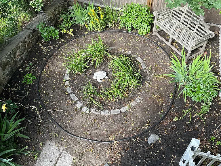 Private garden in back yard