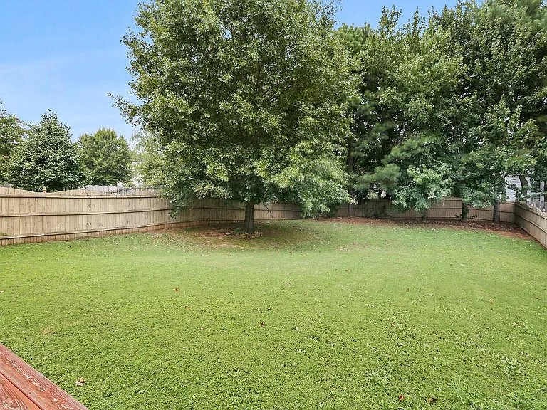 Fenced flat backyard