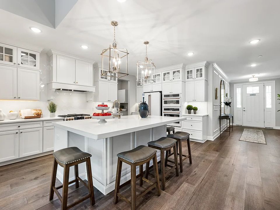 Kitchen with pendant lighting