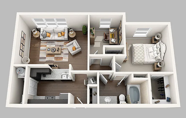 Midtown Grove - D - 1.5 Beds - 1.5 Baths - 821 Sq. ft.