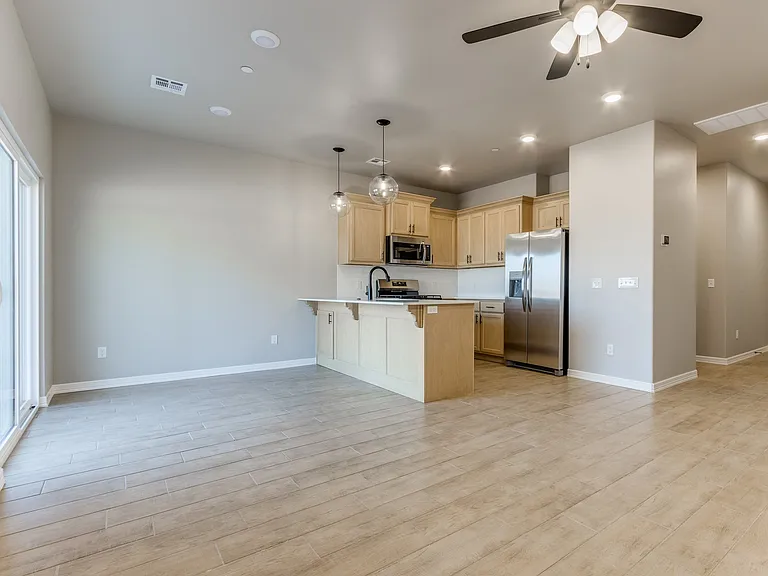Open Concept Living, Dining & Kitchen