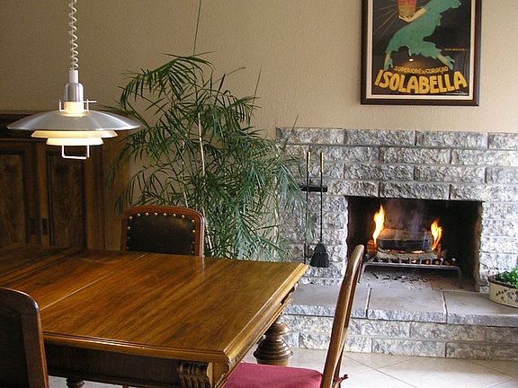 dining area with fireplace