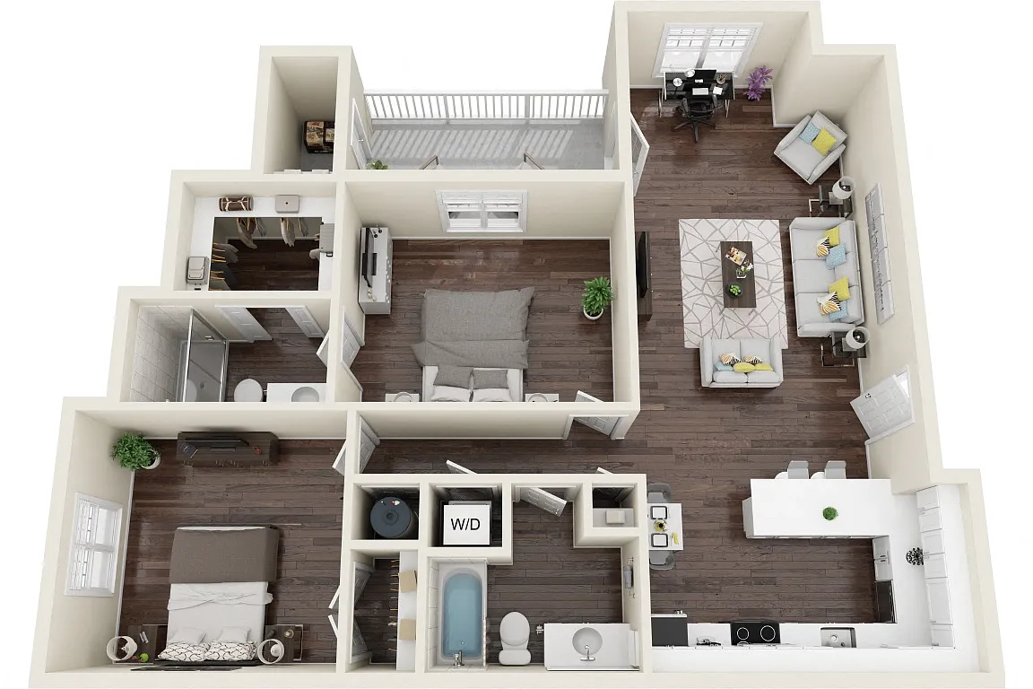Floor plan The Mayfaire 2 Bedroom 2 Bath