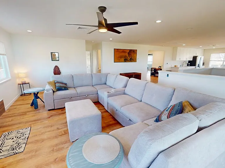 New wrap around family pull out sofa entertainment area