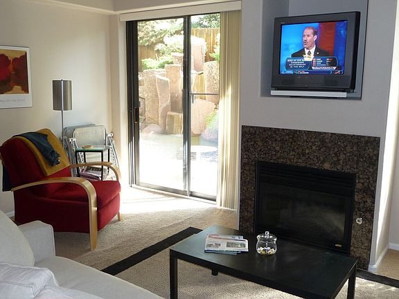 Fireplace and TV Alcove