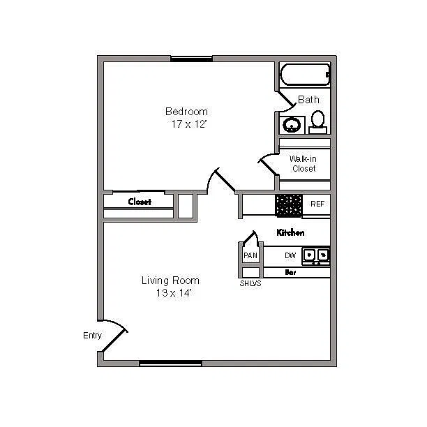 Floor plan 1X1 A2