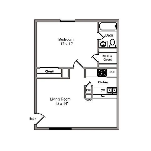 Floor plan 1X1 A2