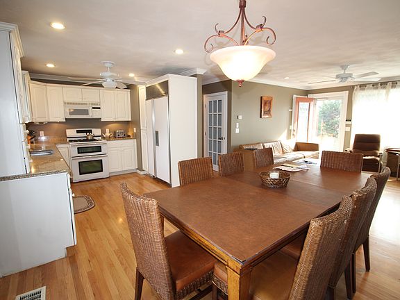 open kitchen, dining and living area