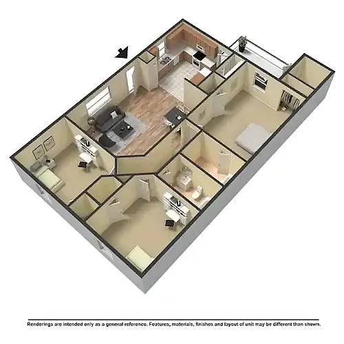 Floor plan 3 Bedroom Cottage