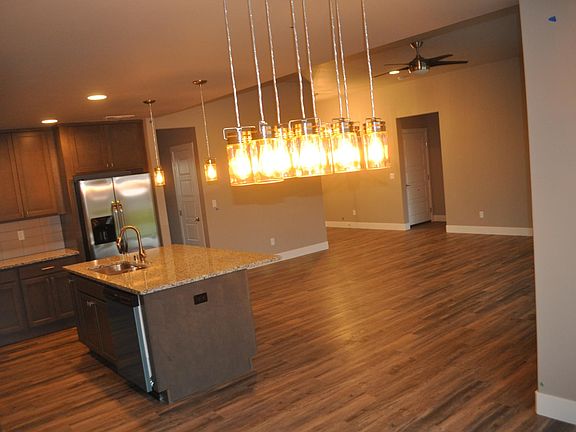 kitchen and living room 