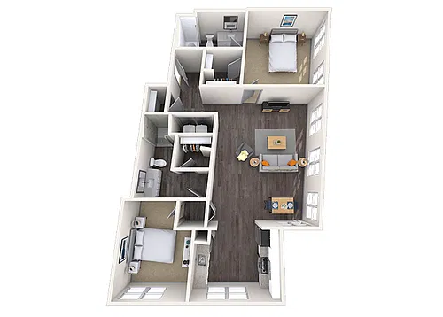 Floor plan Loft 2x2 1135-1625 SF