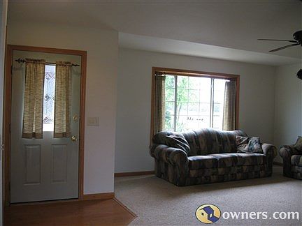 Living room with front door