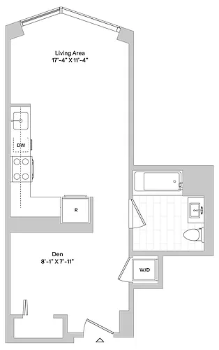 Floor plan S7 | Studio | 1 Bath | Alcove