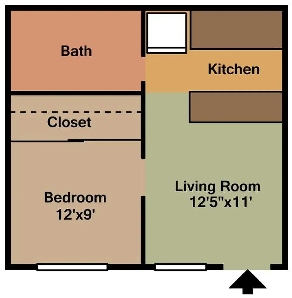Floor plan Small 1 Bedroom