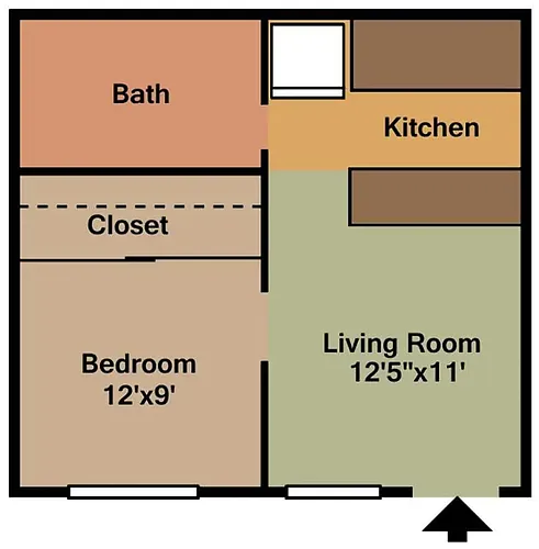 Floor plan Small 1 Bedroom