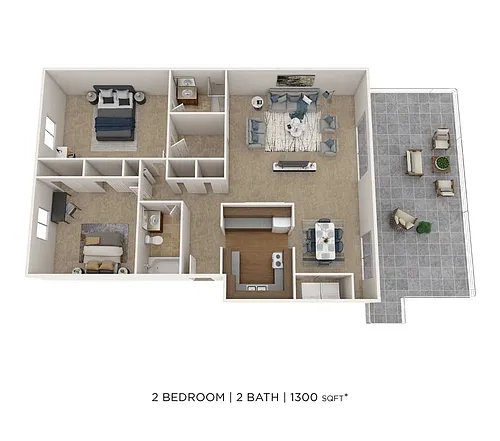 Floor plan Two Bedroom 2 Bath