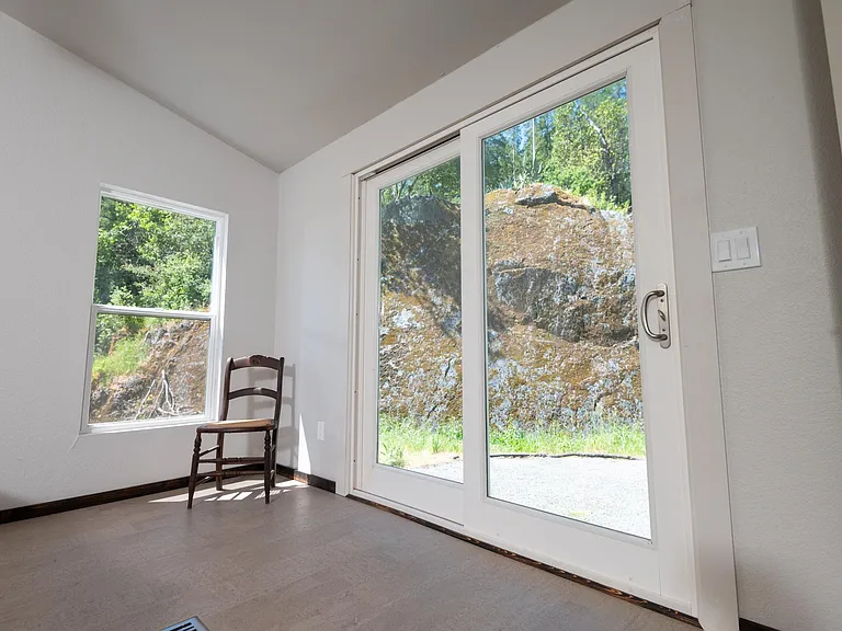 Main bedroom, sliding glass doors