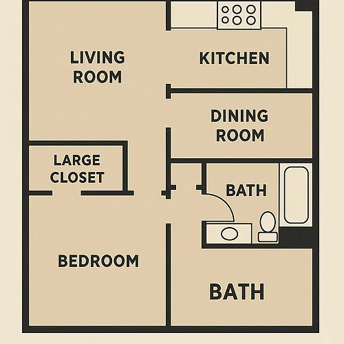 Floor plan one bedroom