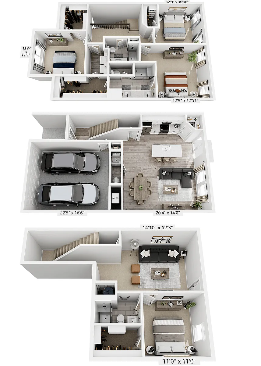 Floor plan 4 bedroom 3.5 bath - II