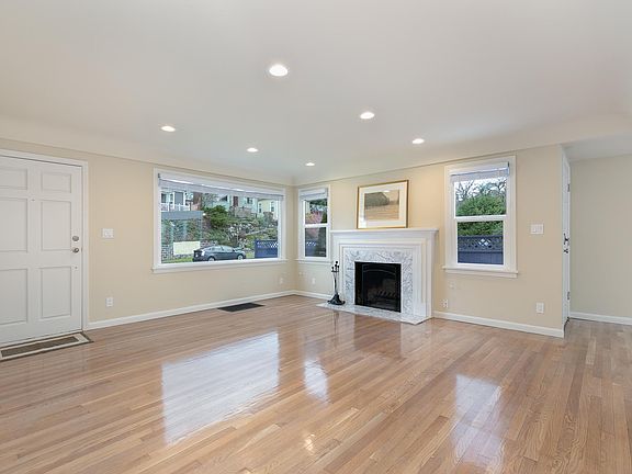 Living room. The gorgeous white oak floors are throughout the main floor and bedrooms.