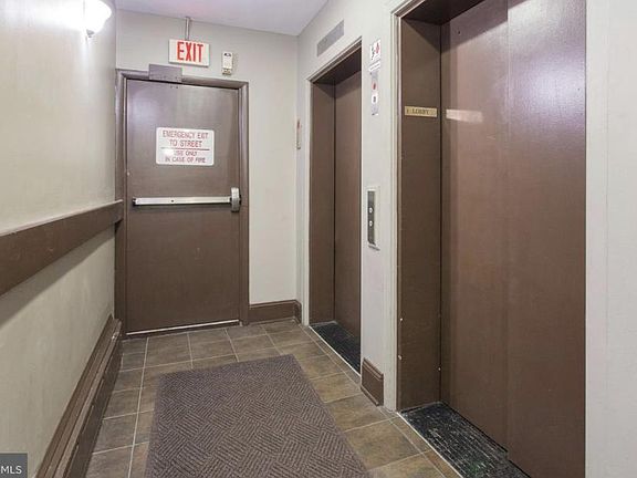 This is the elevator area. There is only one elevator in service.