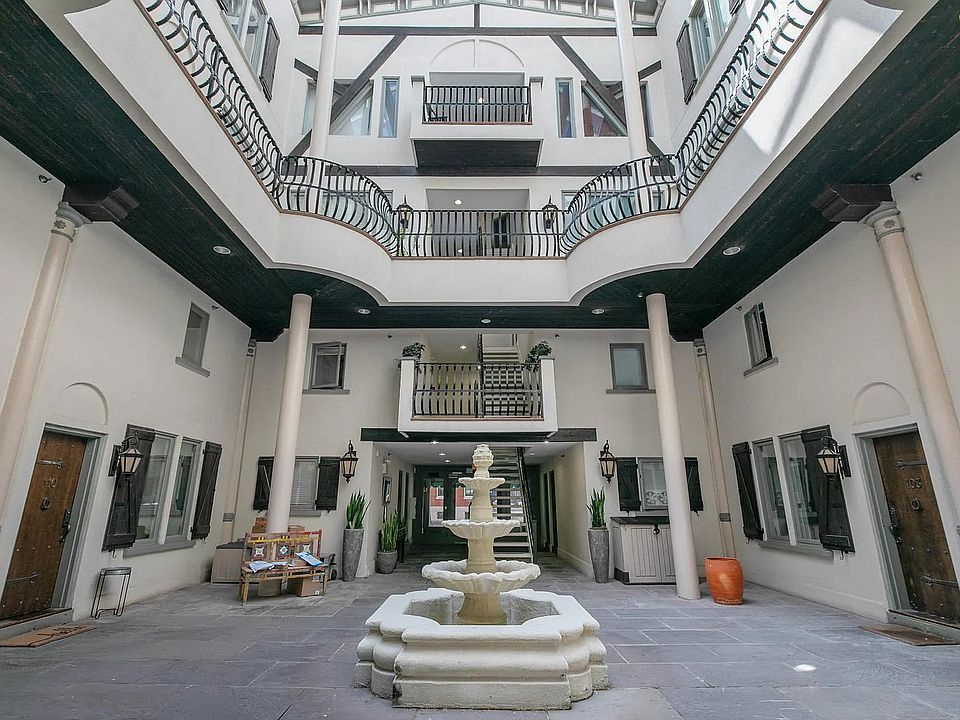 Interior shared courtyard and fountain