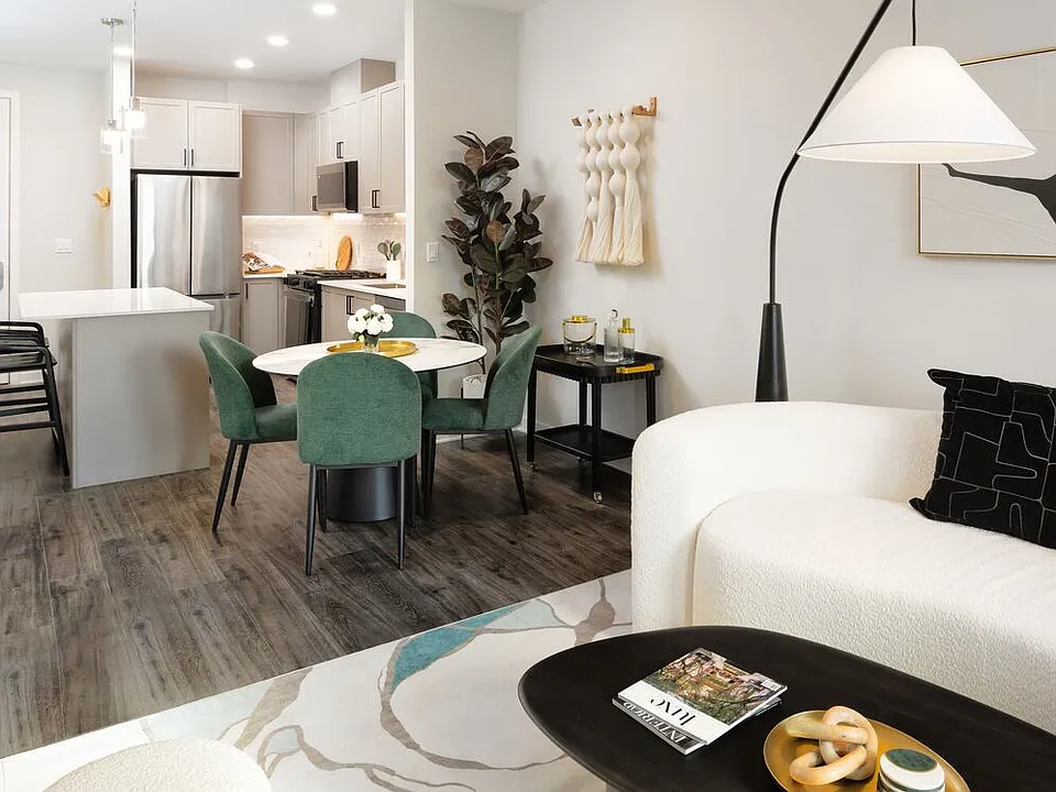 Living and dining area with hard surface flooring