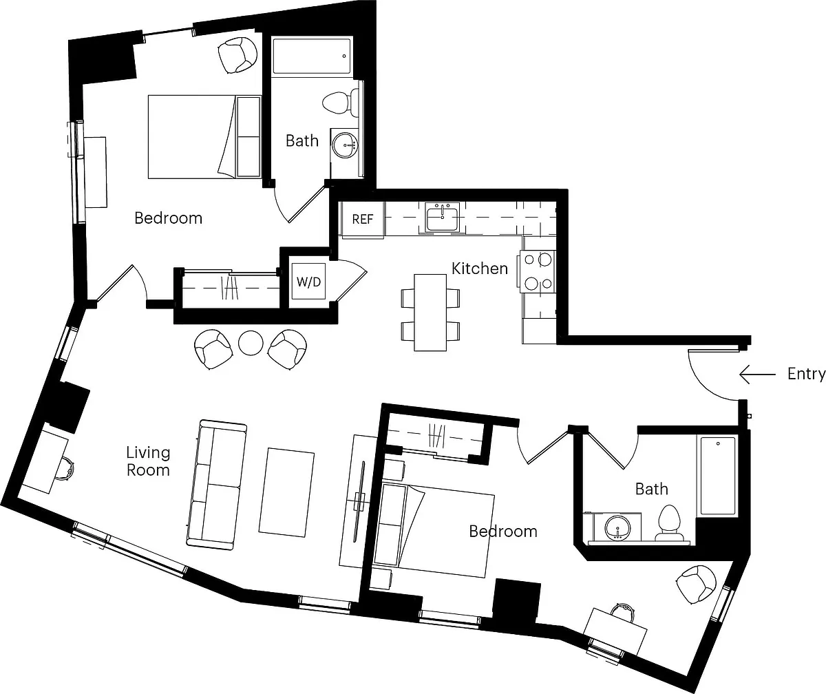 Floor plan 2 Bed/2 Bath-I