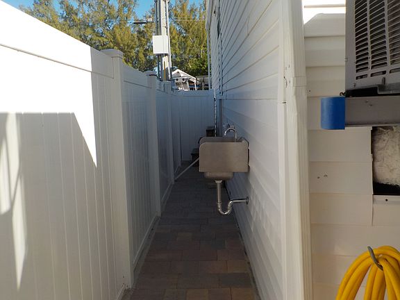 side patio with sink