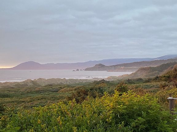 The coastal view from the north end of the deck, with Humbug Mountain in the distance.