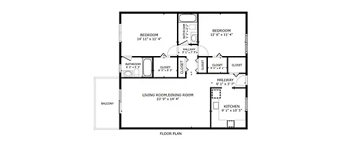 Floor plan 2X2 PREMIUM - T3