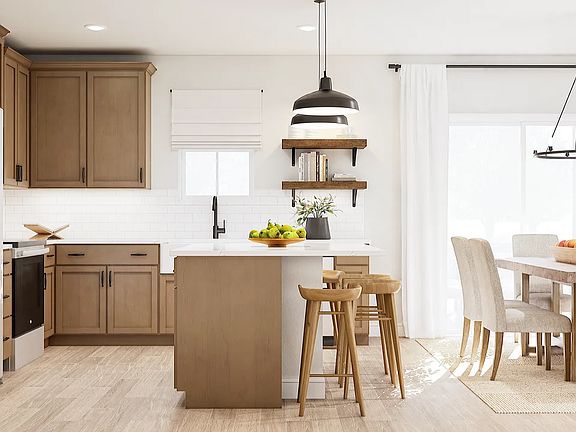 Center island with pendant lighting