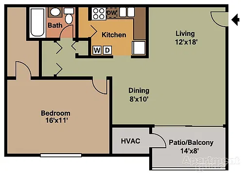 Floor plan 1BR-1BA