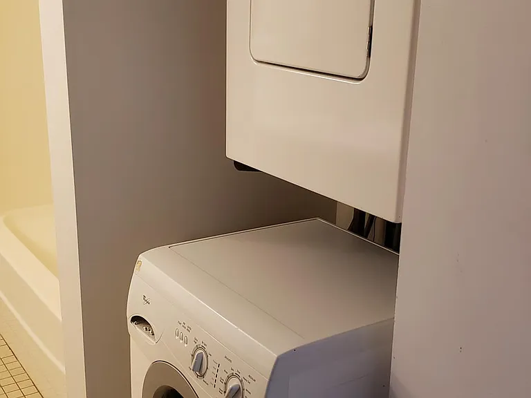 Coinless clothes washer and dryer in each unit