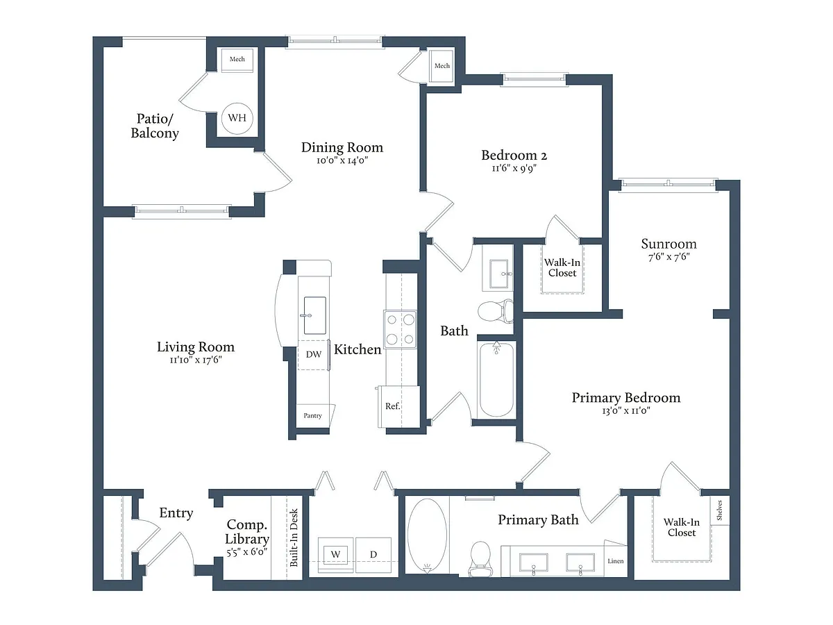 Floor plan 2x2C