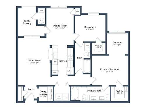 Floor plan 2x2C
