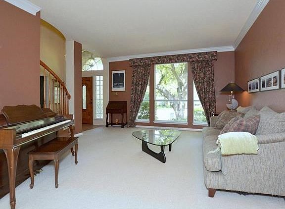 This photo provides another view of the living area.