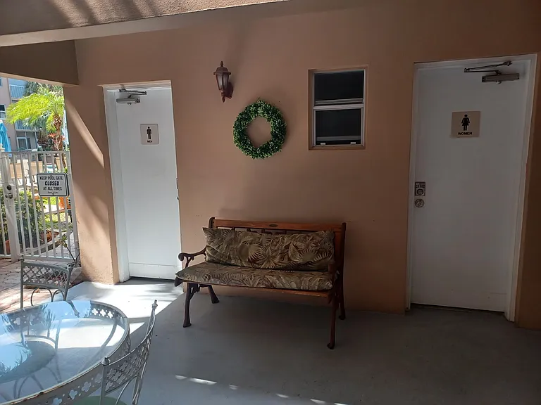 Common area bathrooms near pool area