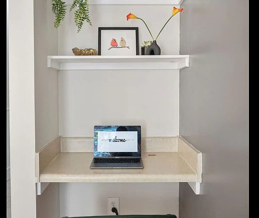 built in desk and bookcases